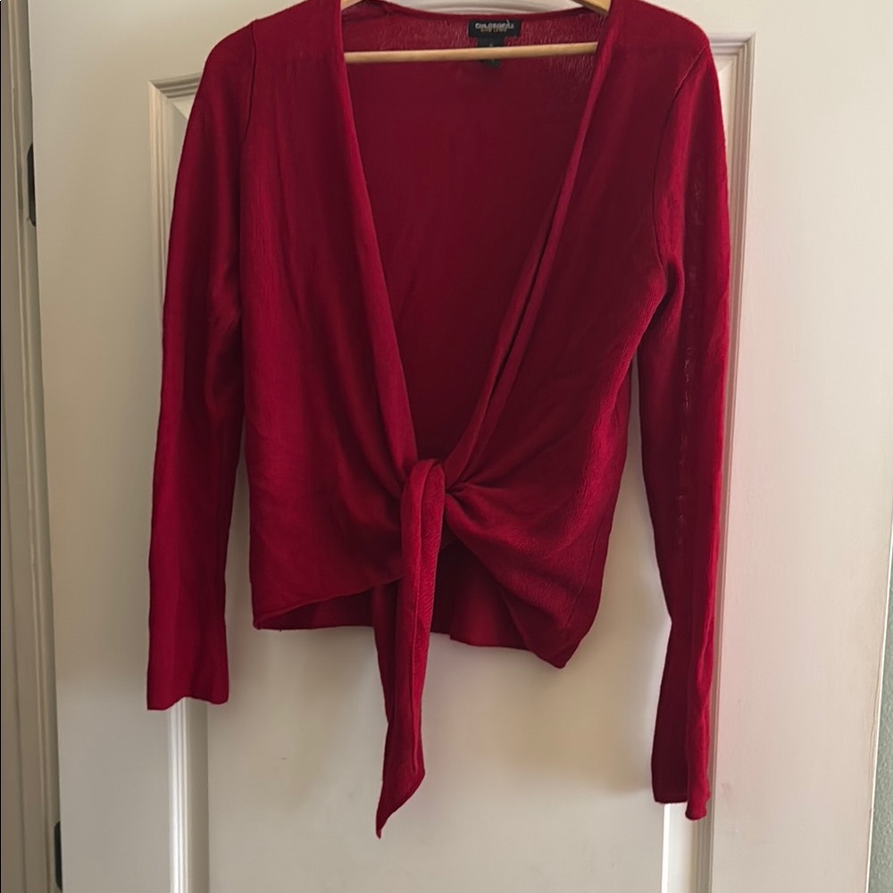 Red Tie-Front Cardigan